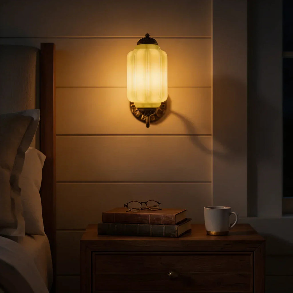 Vintage Milk Glass Wall Light Fixture For Indoor Ambient Lighting | Rosalyssa