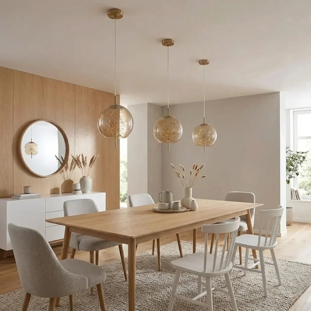 Glazen cilinder en ovale hanglamp voor aan het plafond | Rosalyssa