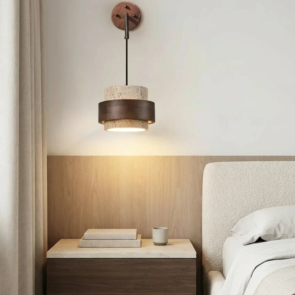 Travertin Væglampe med Cylindrisk Design Indendørs Armatur | Rosalyssa