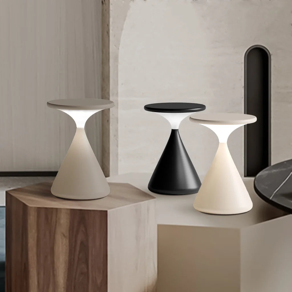 Candeeiro de Mesa Estilo Ampulheta Aurora com Luz Sem Fios