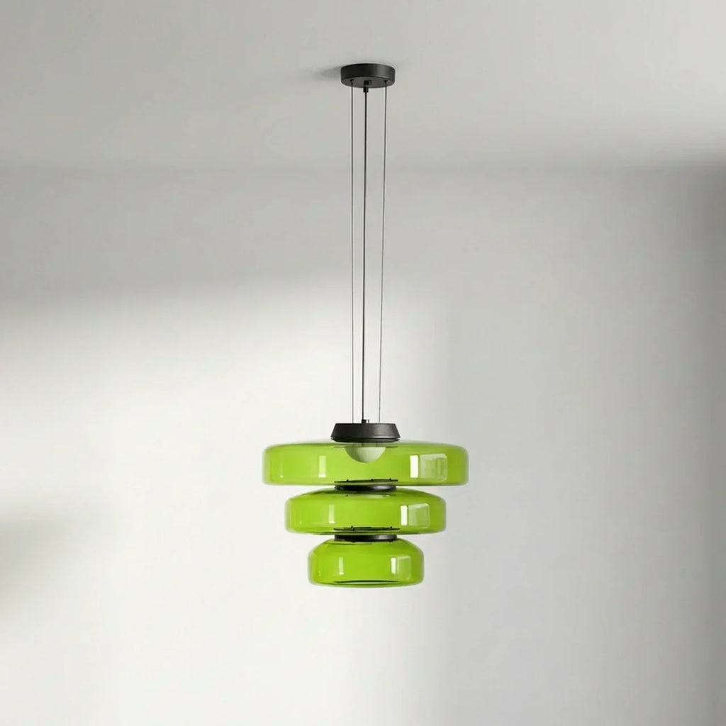 Tiered Glass Pendant Light With Integrated LED Bauhaus Style | Rosalyssa