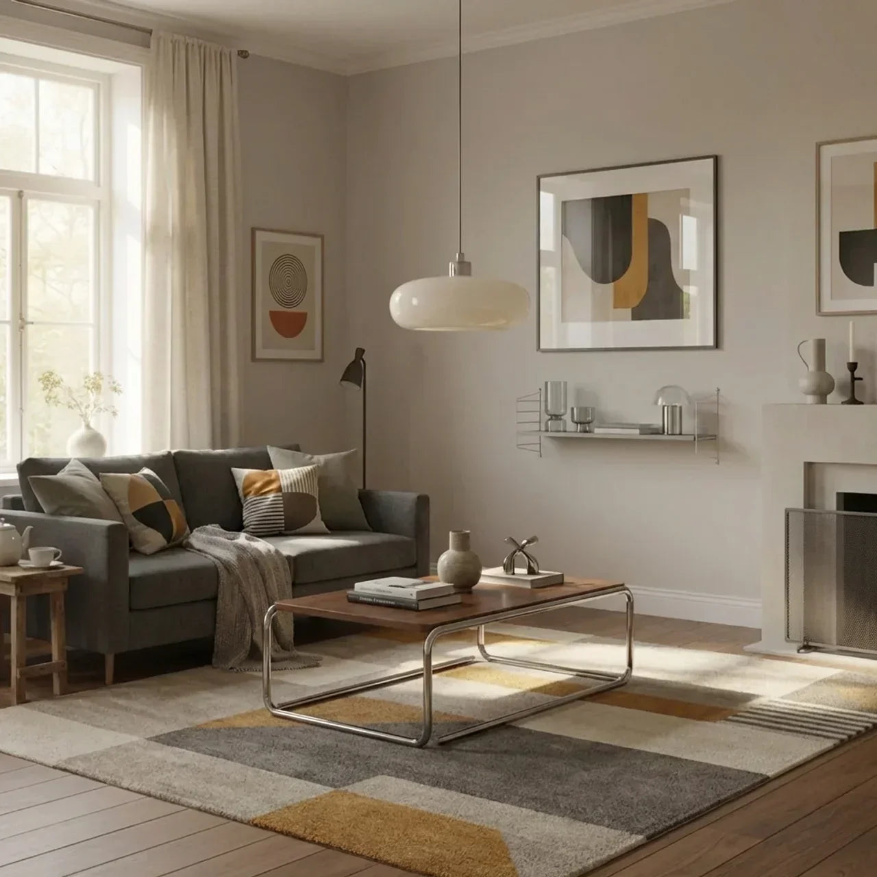 Kompaktní skleněné závěsné svítidlo v bauhausovém stylu pro moderní interiéry | Rosalyssa