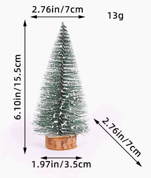 Set de 5 Piezas de Abeto Mini Nevado FrostSprig para Decoración Navideña