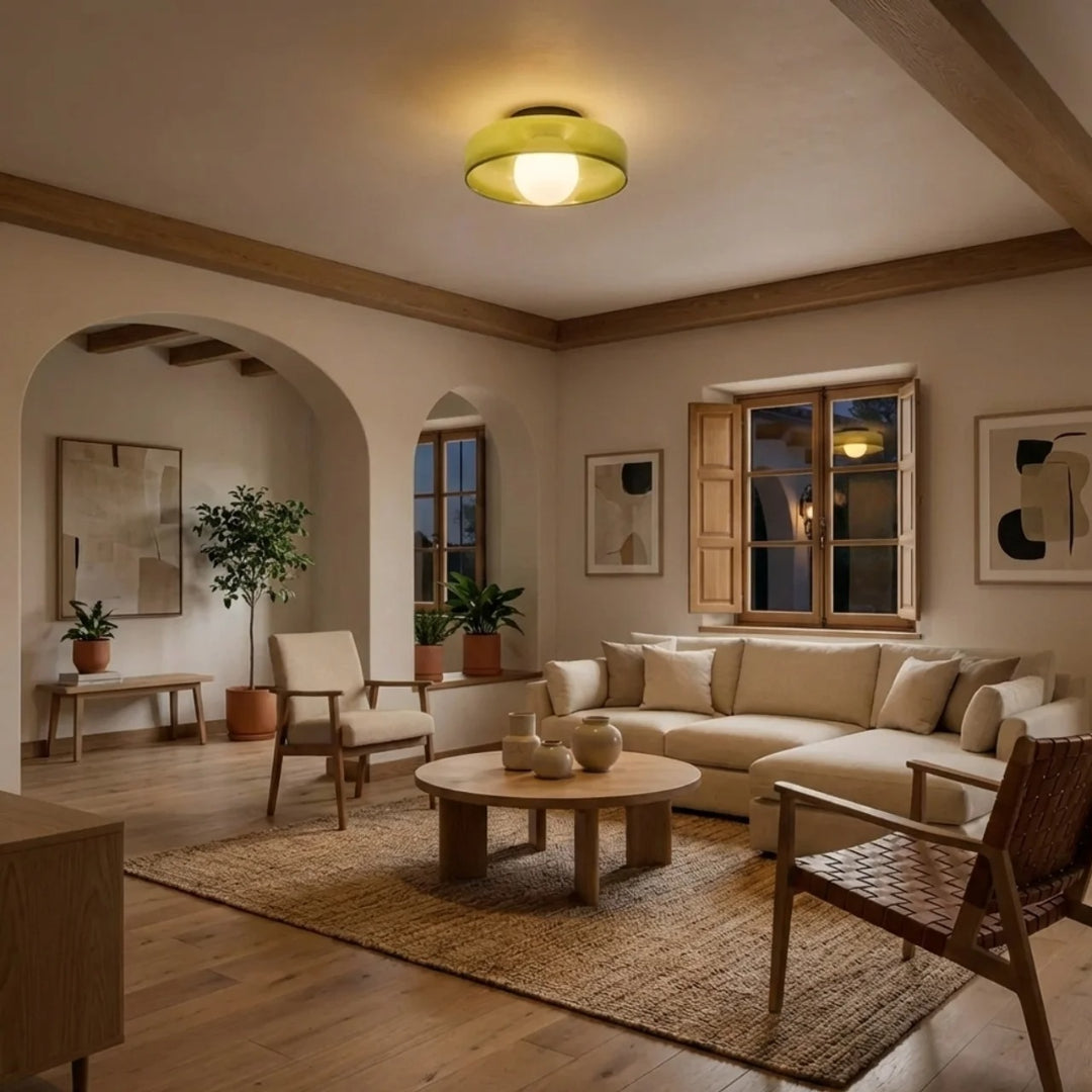 Bauhaus Glass Disc Wall and Ceiling Light for Ambient Illumination | Rosalyssa