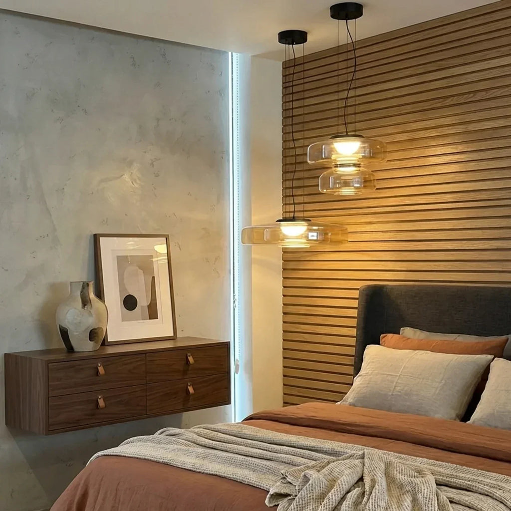 Tiered Glass Pendant Light With Integrated LED Bauhaus Style | Rosalyssa