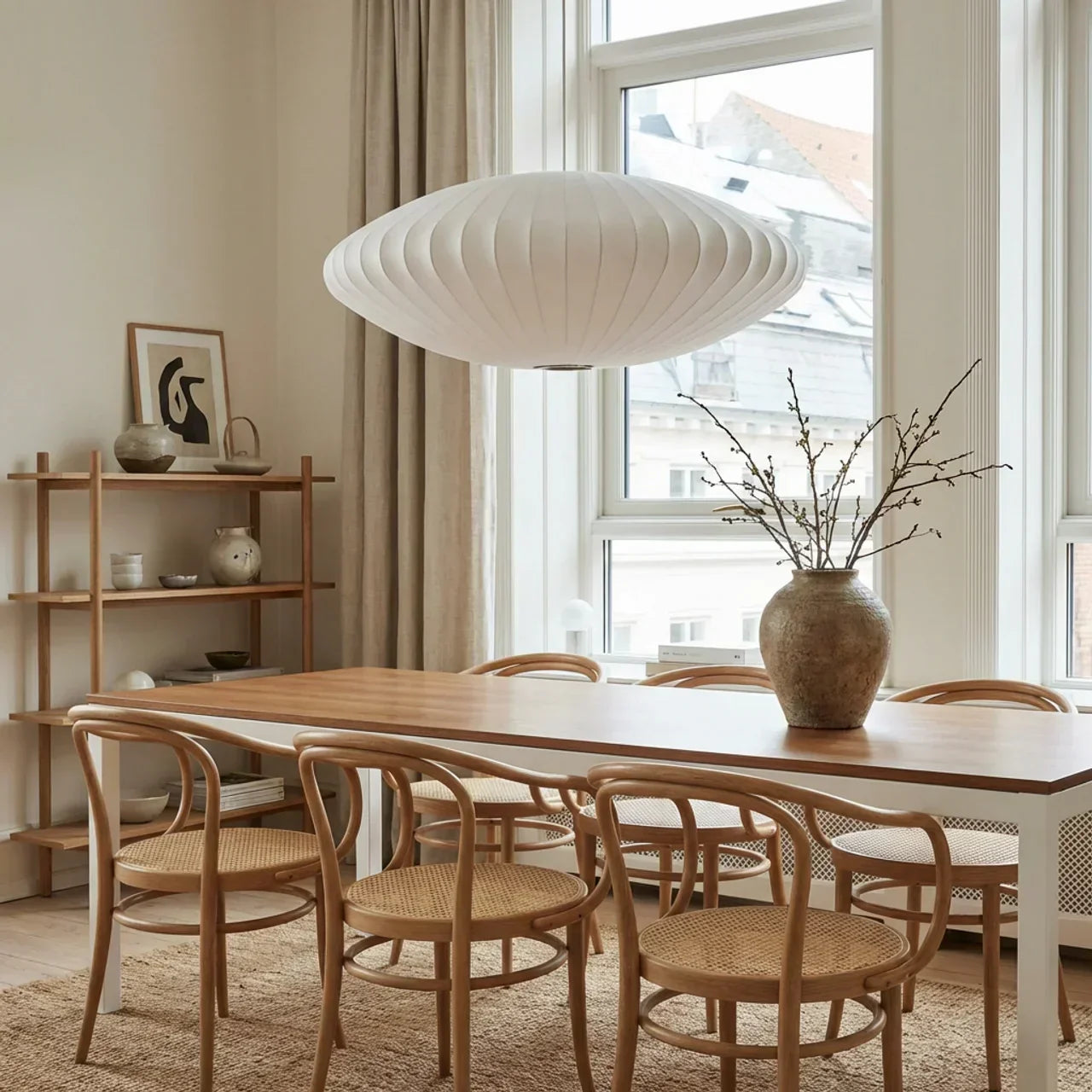 Seidenanhänger-Deckenleuchte mit minimalistischem Schirm | Rosalyssa