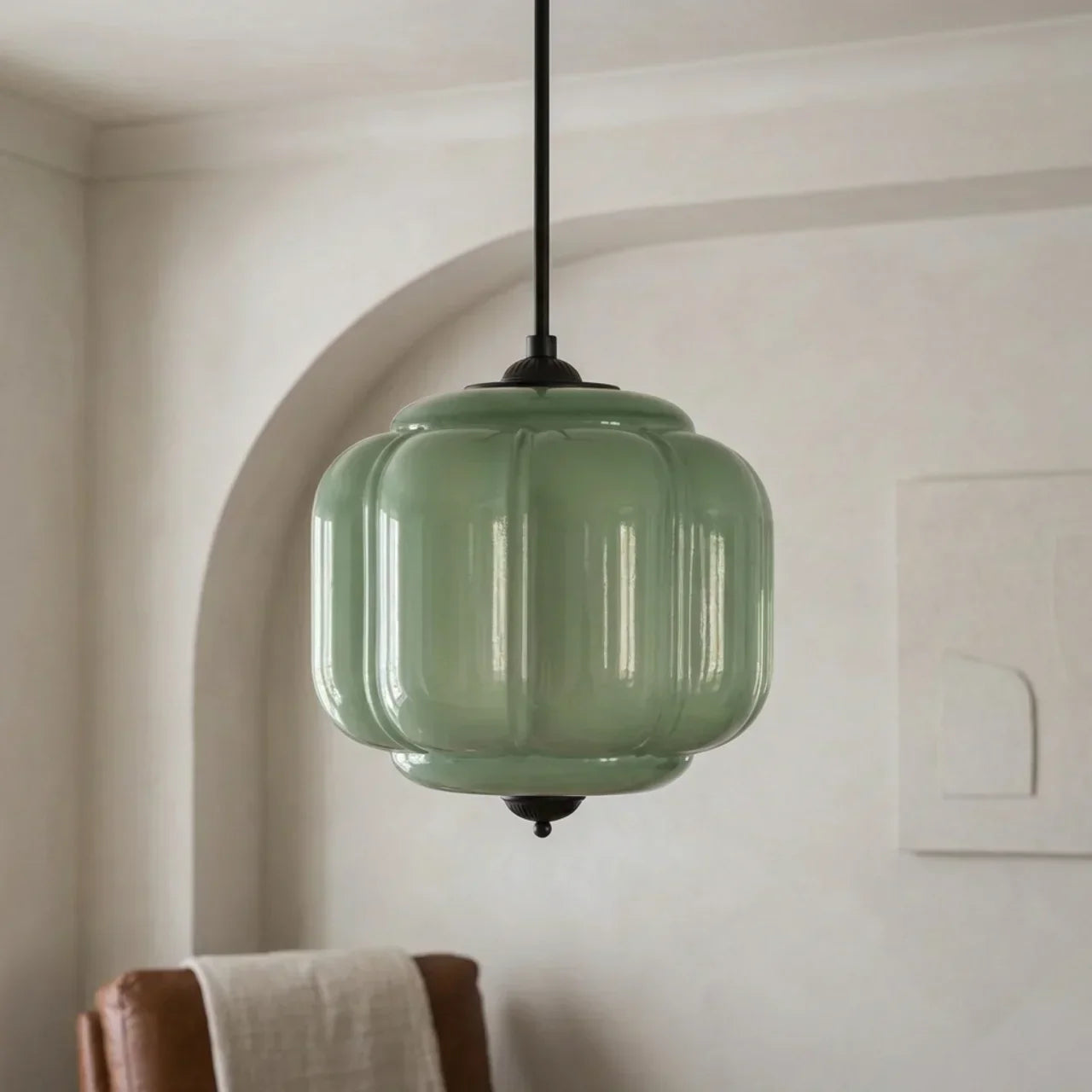 Vintage Glass Pumpkin Pendant Ceiling Light Fixture | Rosalyssa