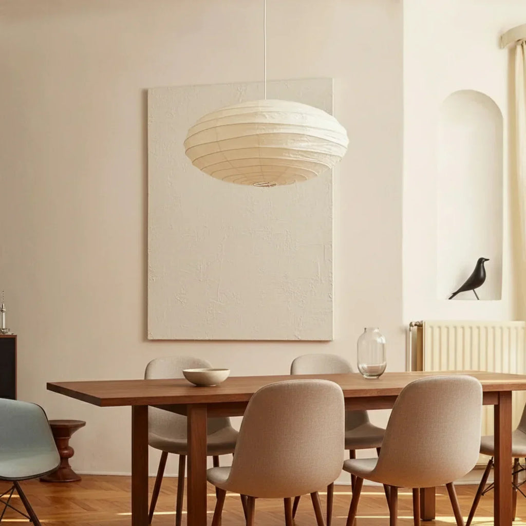 Rice Paper Pendant Light With Soft Oval Shade For Indoor Ceiling | Rosalyssa