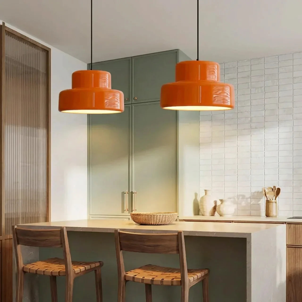 Závěsné svítidlo z barevného skla ve stylu Bauhaus v misce | Rosalyssa