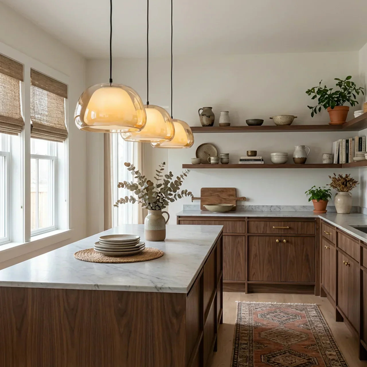 Oversized Glass Dome Ceiling Pendant Light with Tinted Shade | Rosalyssa