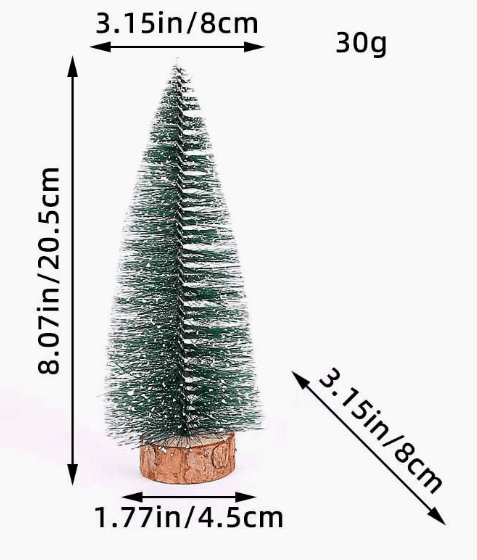 Set de 5 Piezas de Abeto Mini Nevado FrostSprig para Decoración Navideña