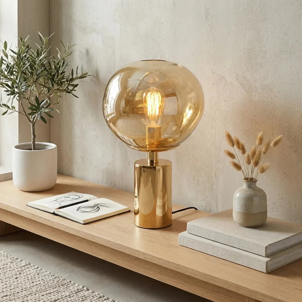 Melted Acrylic Table Lamp With Sculptural Molten Style Shade | Rosalyssa