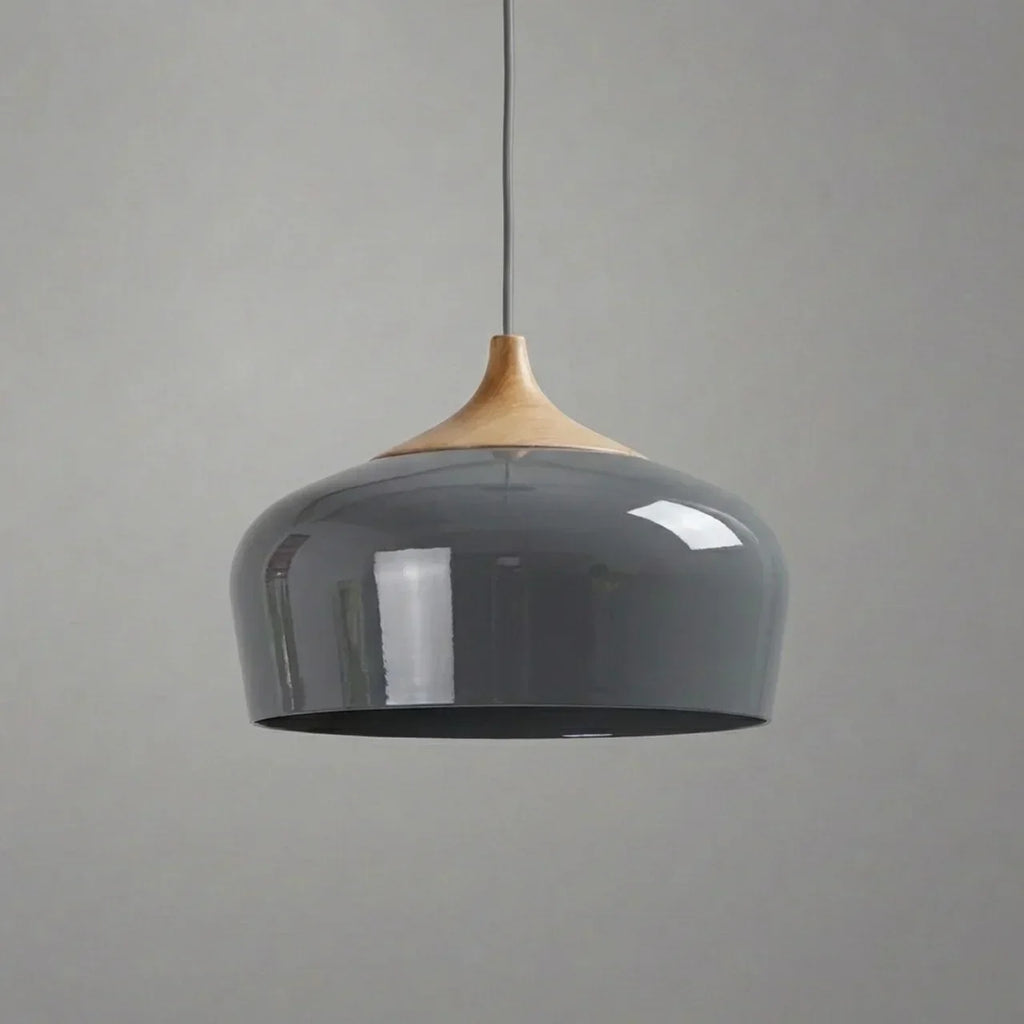 Pendant Light With Sculptural Shape Design In Metal And Wood | Rosalyssa