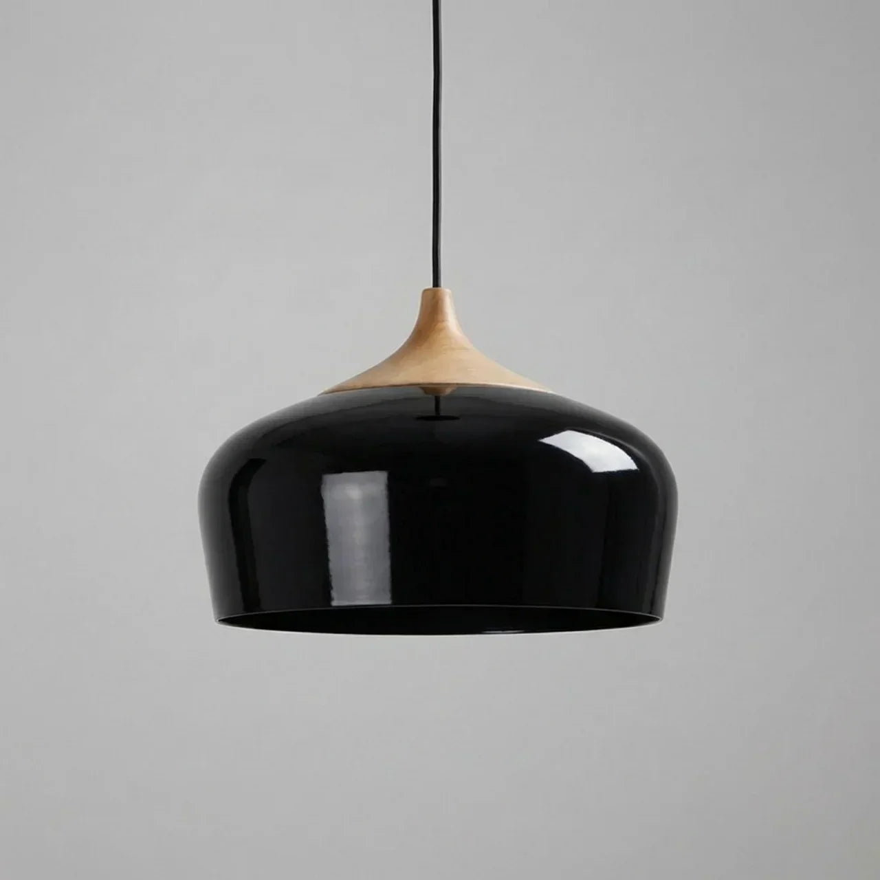 Pendant Light With Sculptural Shape Design In Metal And Wood | Rosalyssa