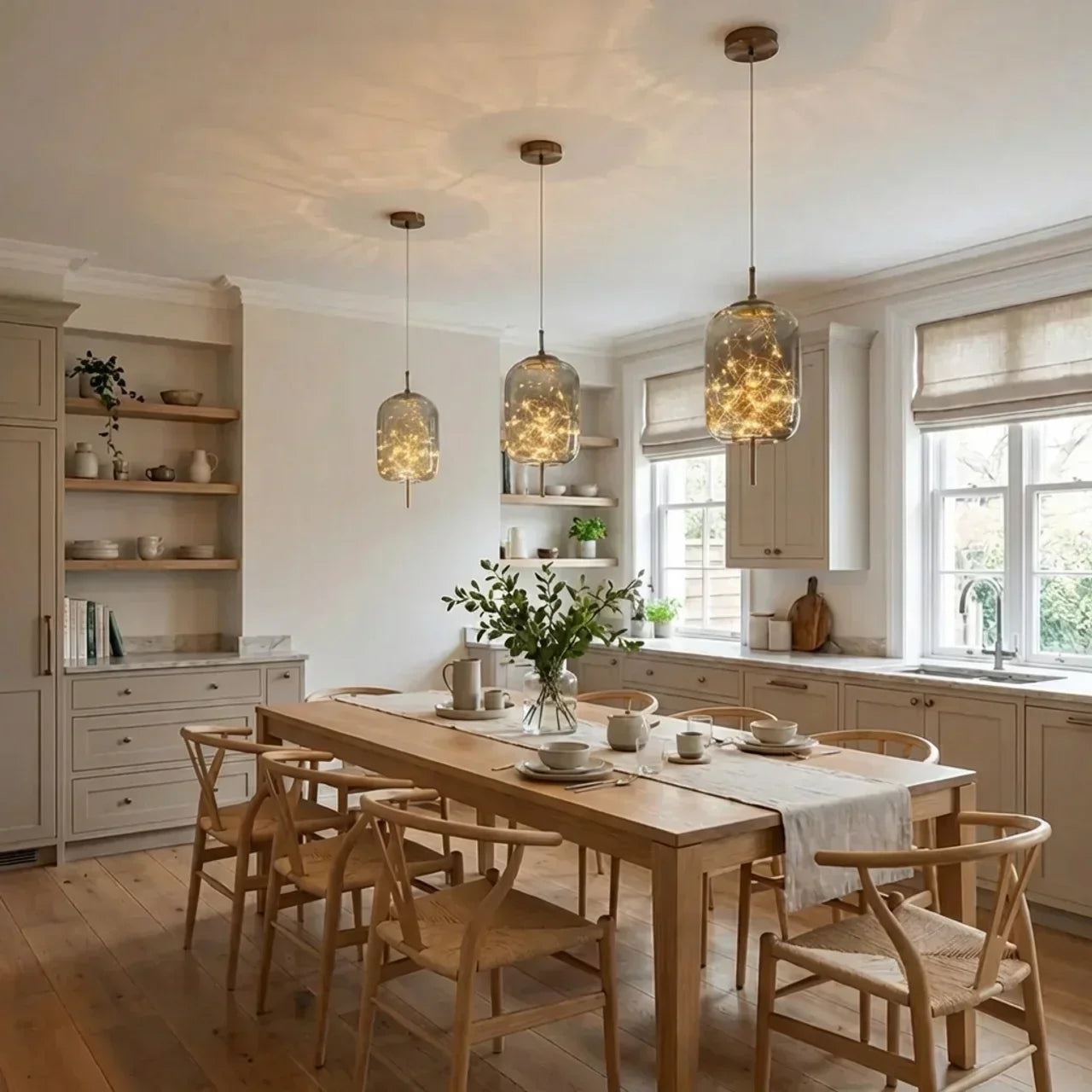 Glazen cilinder en ovale hanglamp voor aan het plafond | Rosalyssa