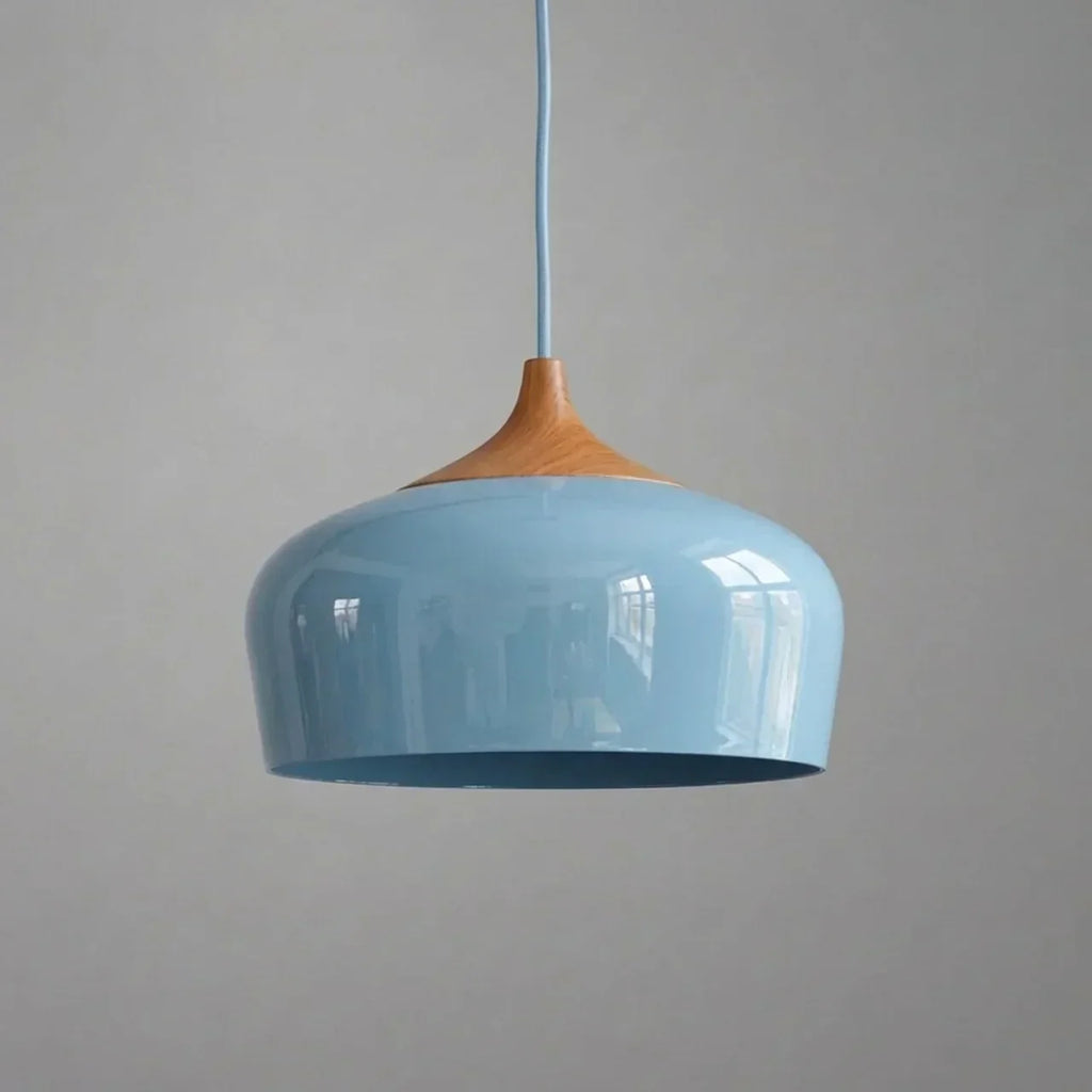 Pendant Light With Sculptural Shape Design In Metal And Wood | Rosalyssa