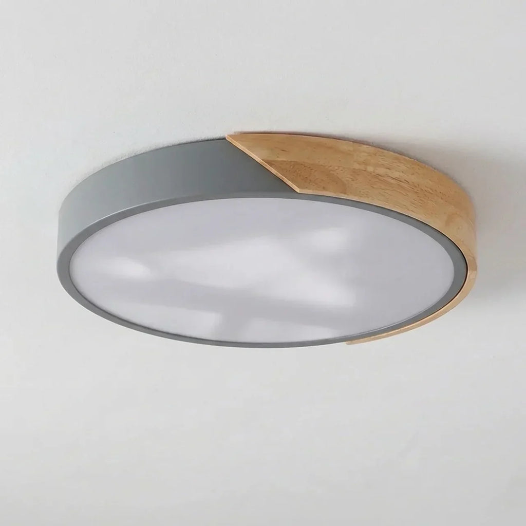 Round Wood Flush Mount LED Ceiling Light Design Fixture | Rosalyssa