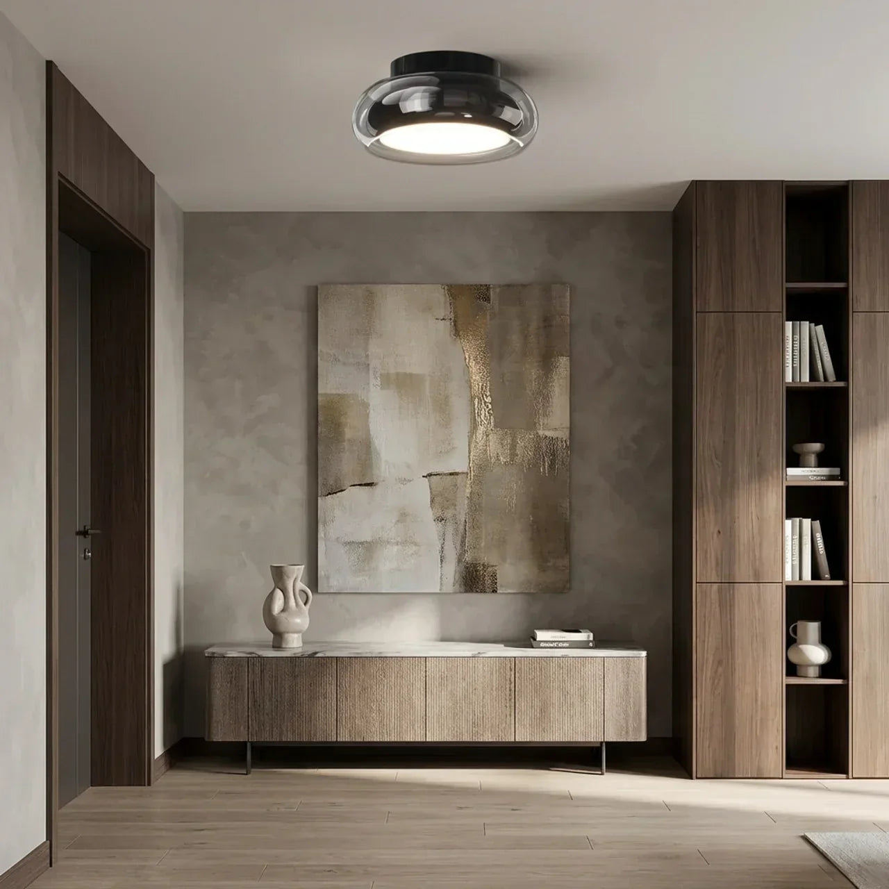 Glazen Opbouwplafondlamp voor Lage Plafonds | Rosalyssa