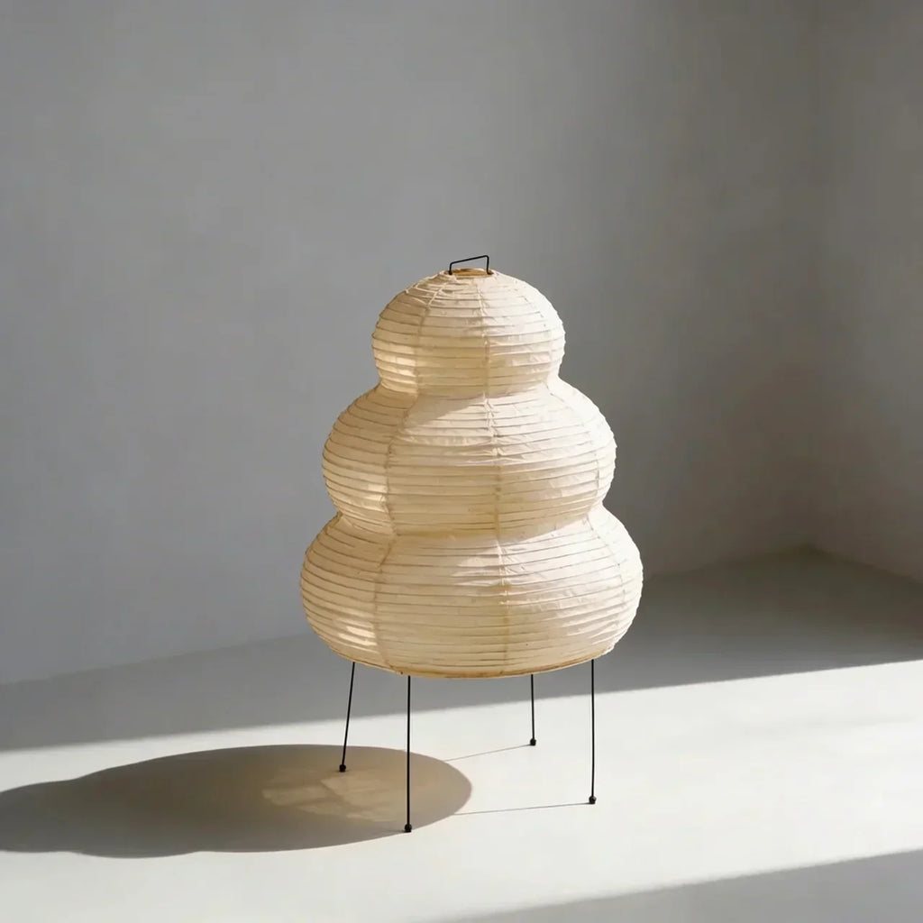Rice Paper Floor Lamp With Layered Paper Shade | Rosalyssa