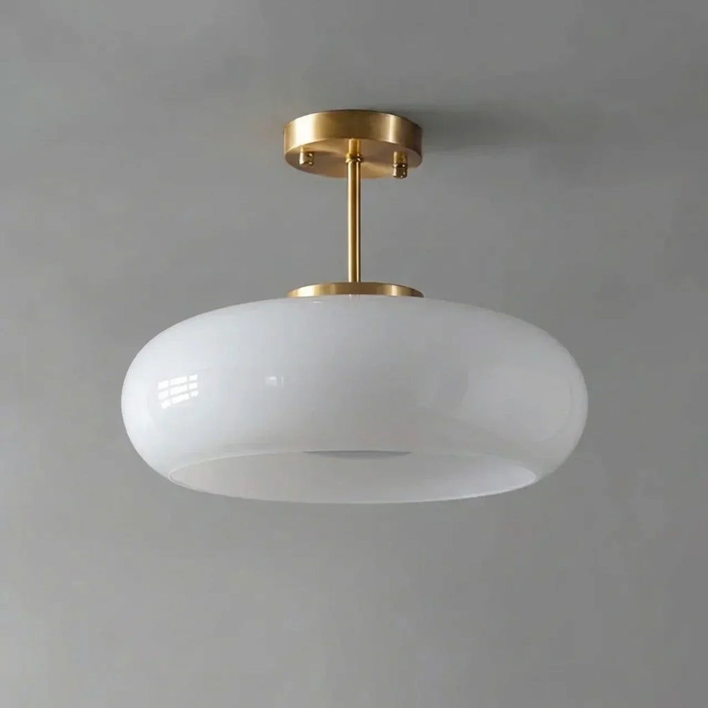 Bauhaus Glass Ceiling Light, Disc Form Light Fixture | Rosalyssa
