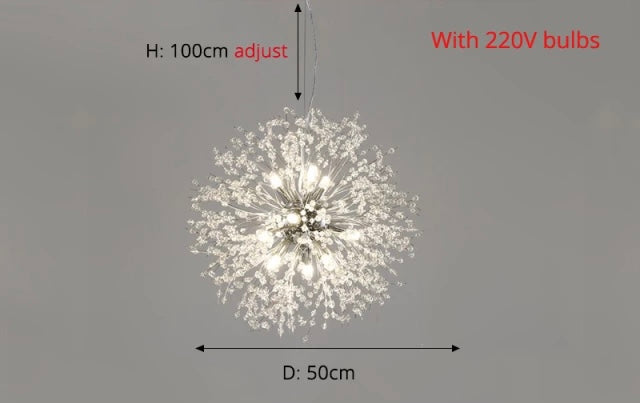 Elegant Dandelion Crystal Pendant Light For Modern Interiors
