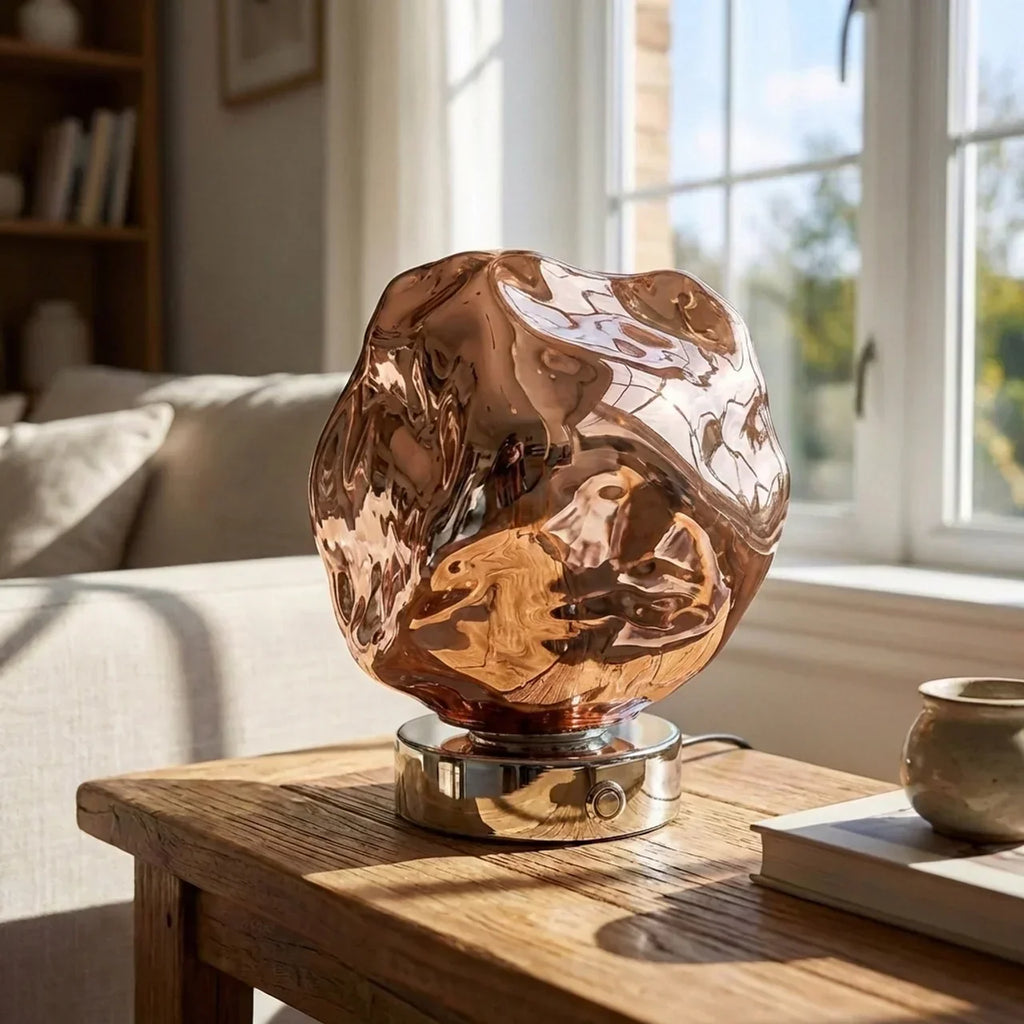 Organic Lava Glass Table Lamp For Interiors And Modern Decor | Rosalyssa
