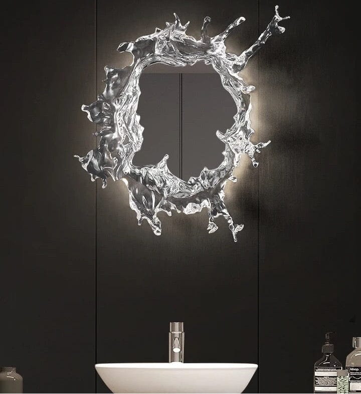 Wasserspritzer-LED-Spiegel mit warmem Licht und wasserdichtem Harz