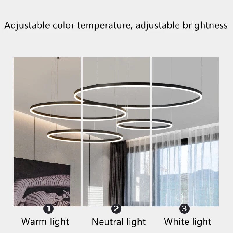 Lampe Anneau Solara avec construction en aluminium premium et acrylique 12500 lumens