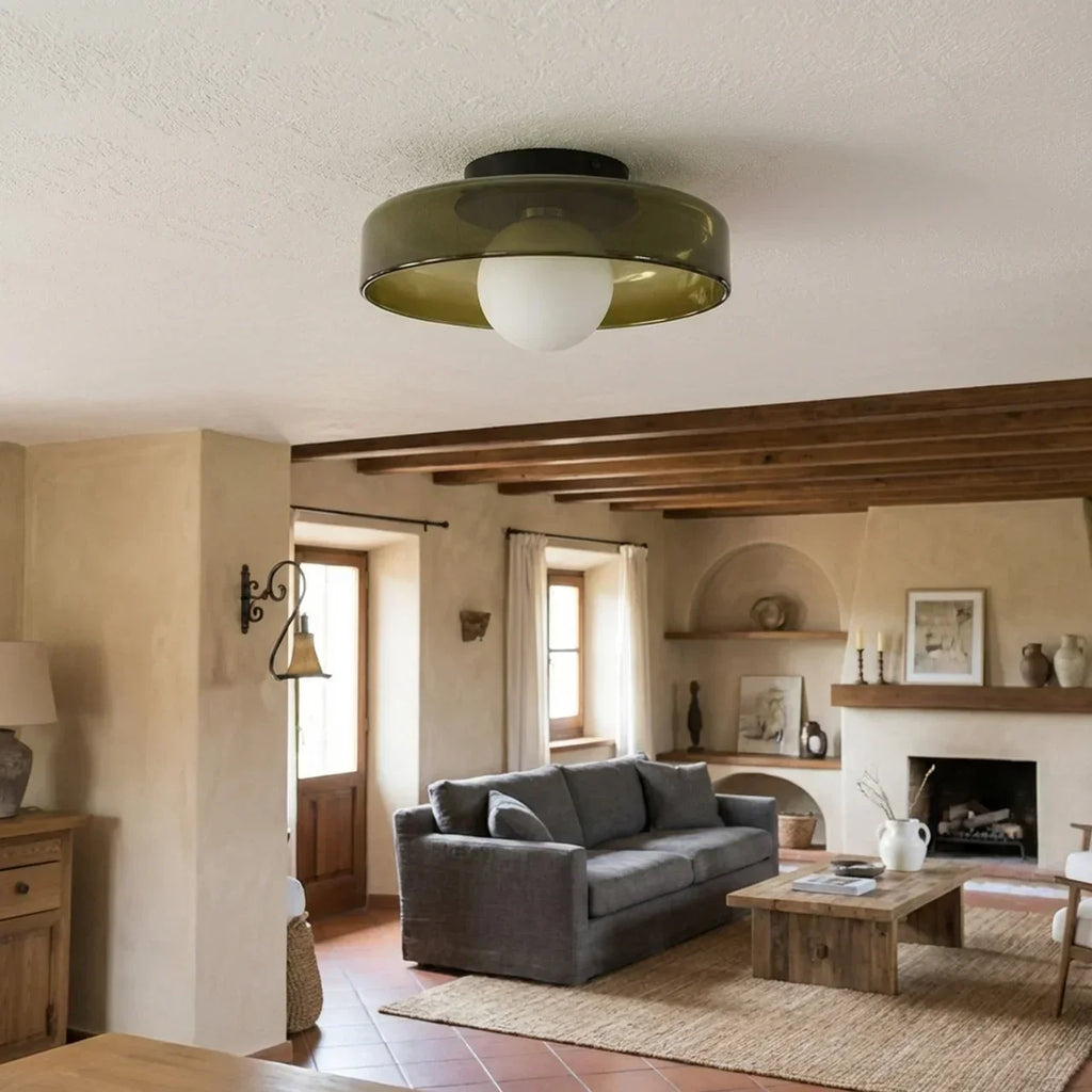 Bauhaus Glass Disc Wall and Ceiling Light for Ambient Illumination | Rosalyssa