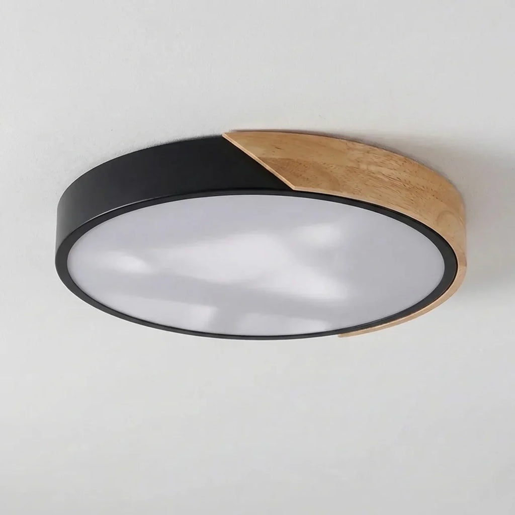 Round Wood Flush Mount LED Ceiling Light Design Fixture | Rosalyssa