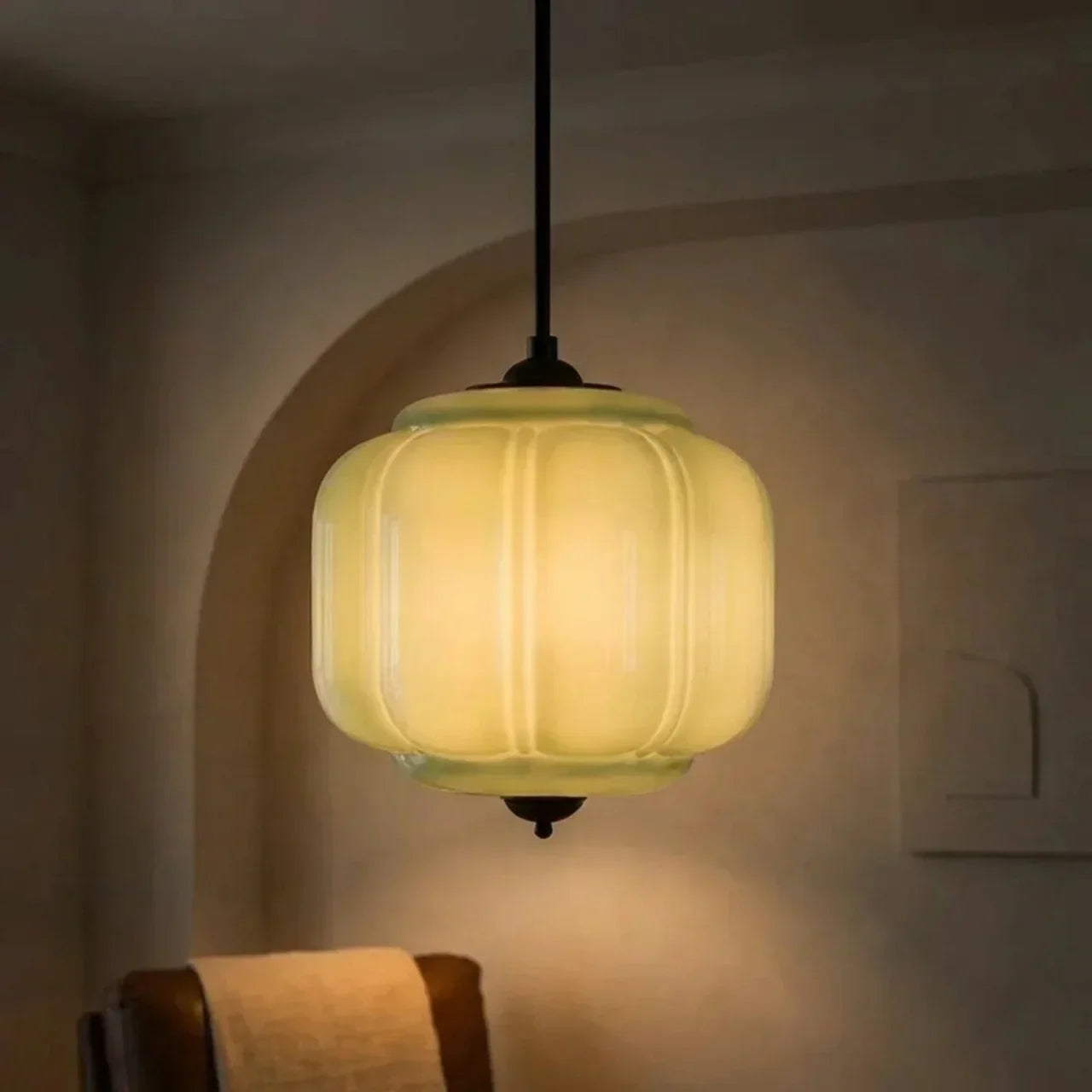 Vintage Glass Pumpkin Pendant Ceiling Light Fixture | Rosalyssa