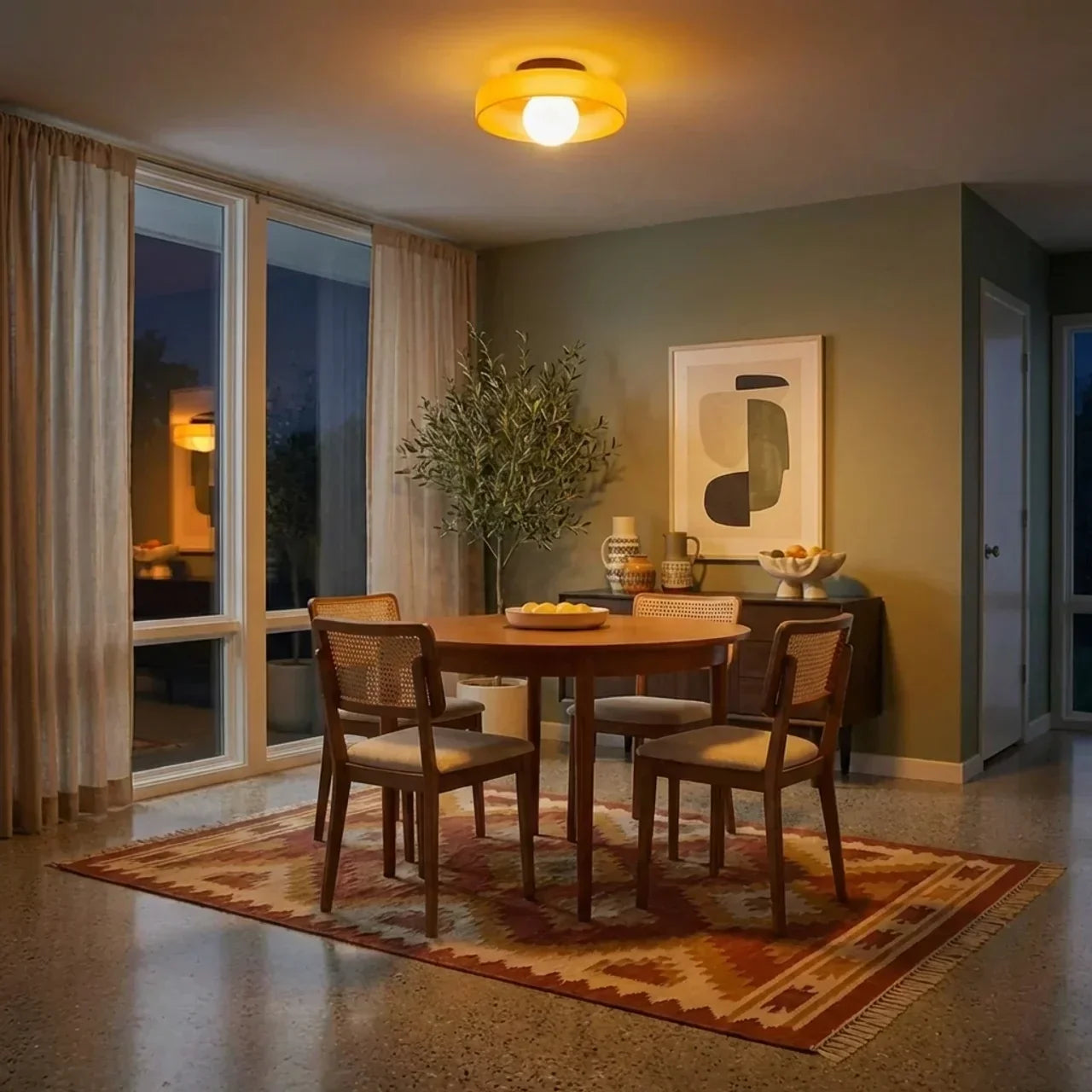 Bauhaus Glass Disc Wall and Ceiling Light for Ambient Illumination | Rosalyssa