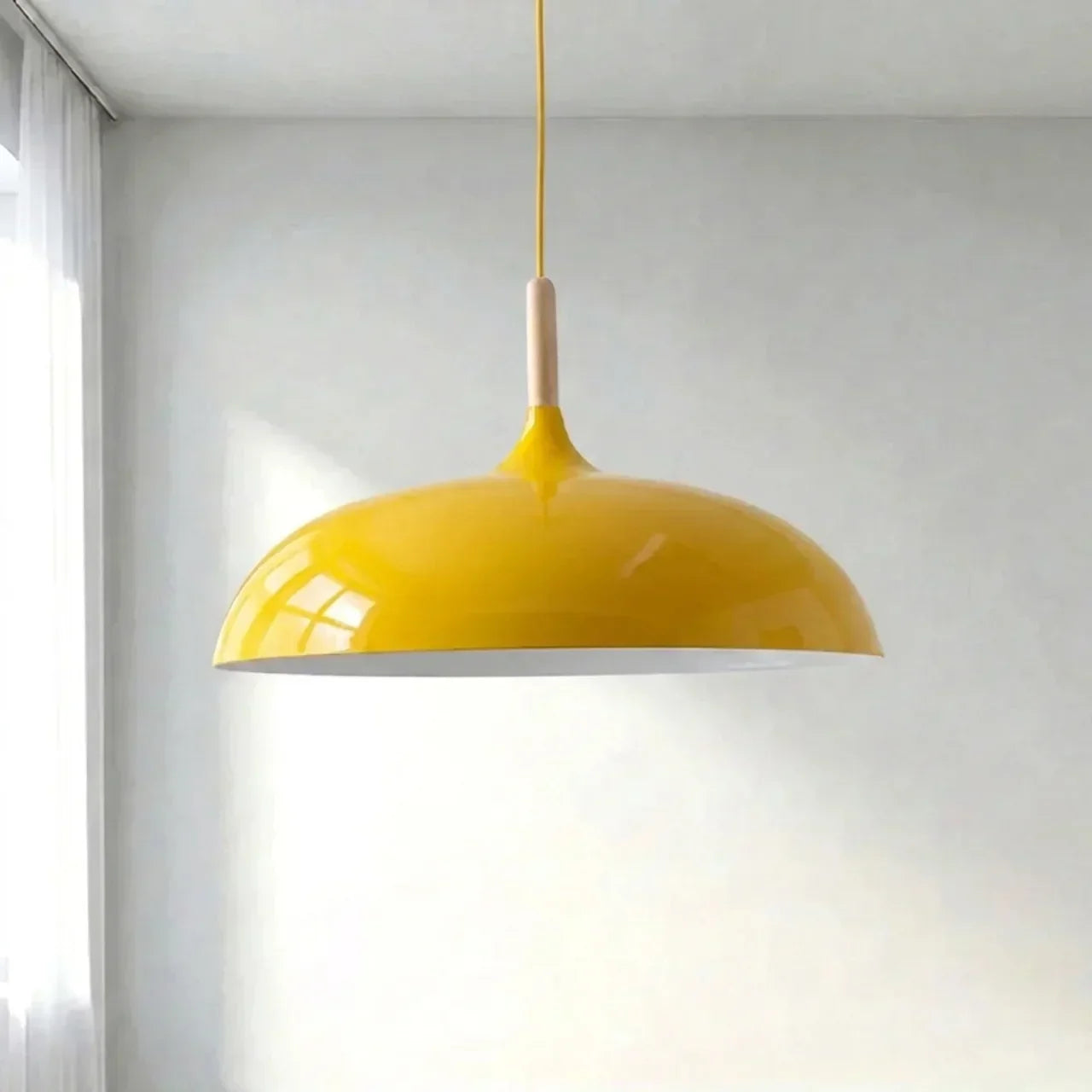 Pendant Light With Sculptural Shape Design In Metal And Wood | Rosalyssa