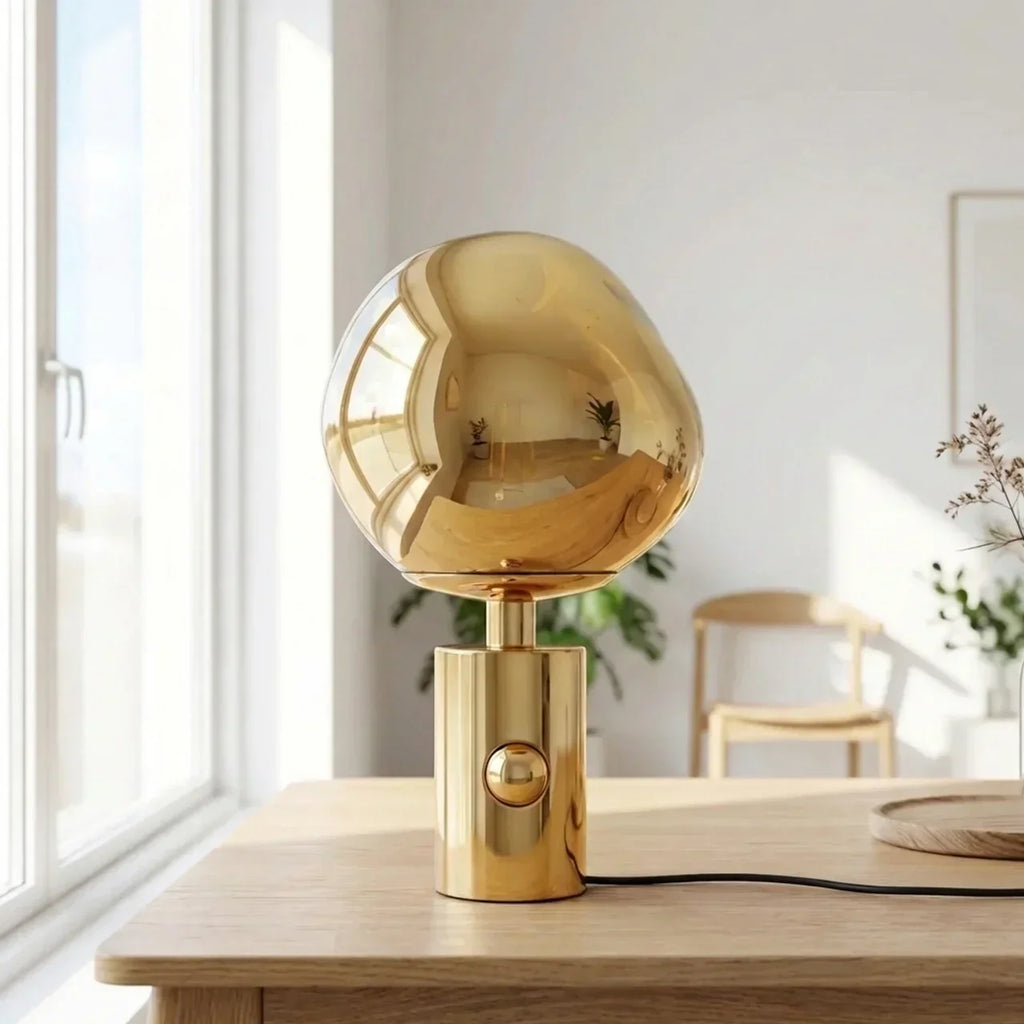 Melted Acrylic Table Lamp With Sculptural Molten Style Shade | Rosalyssa