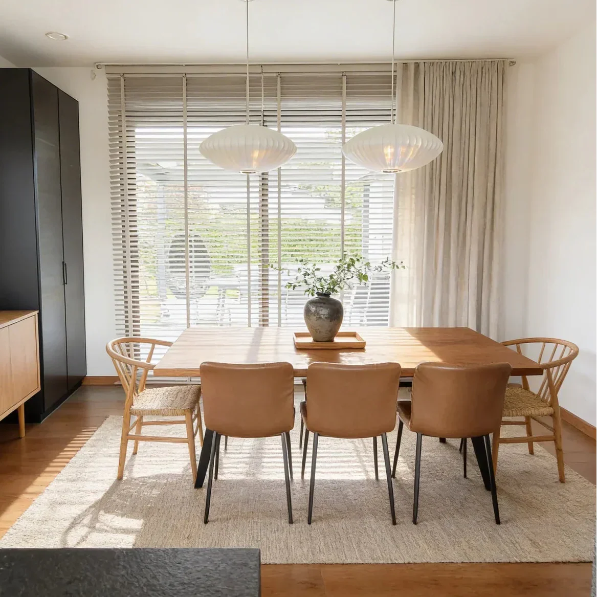Seidenanhänger-Deckenleuchte mit minimalistischem Schirm | Rosalyssa