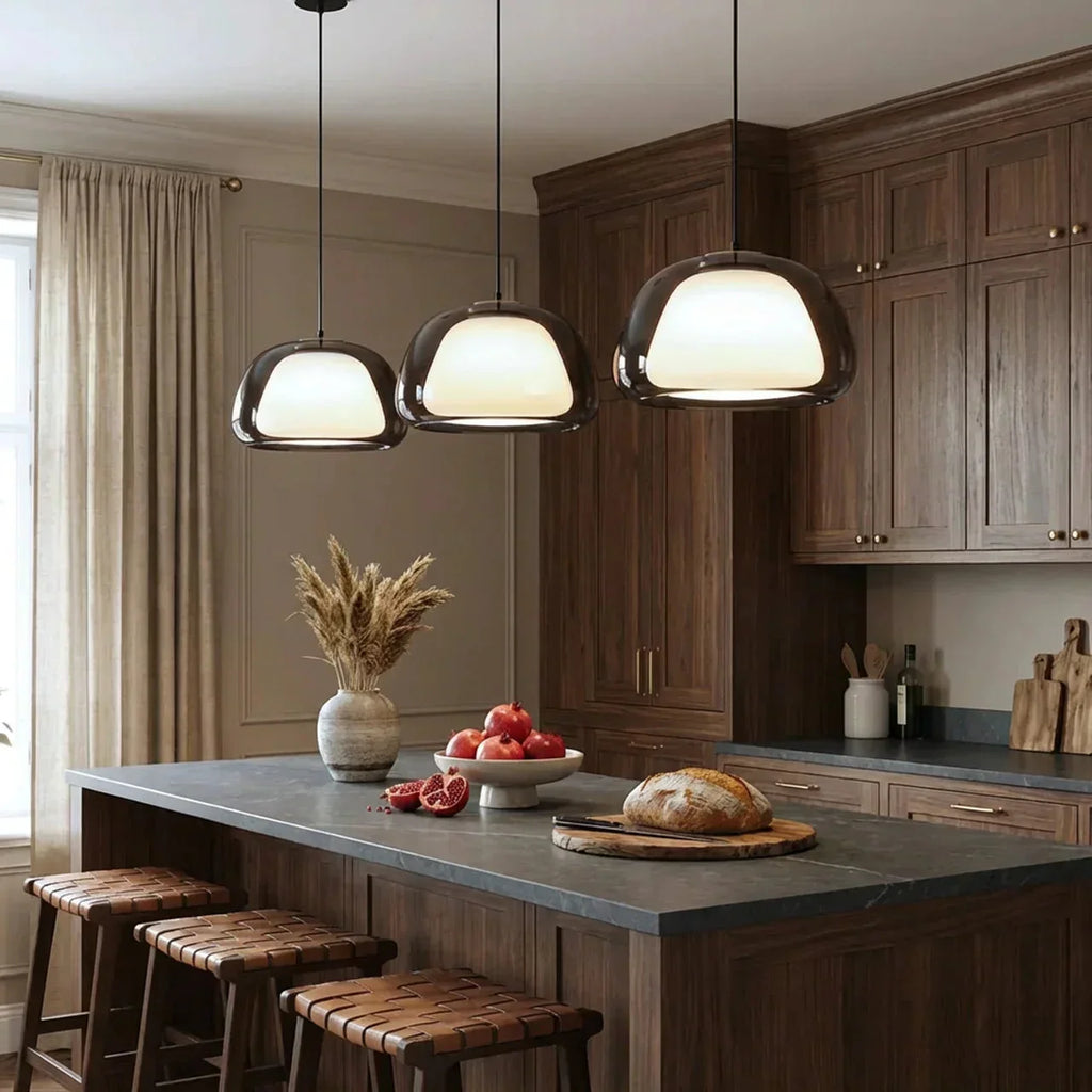 Oversized Glass Dome Ceiling Pendant Light with Tinted Shade | Rosalyssa