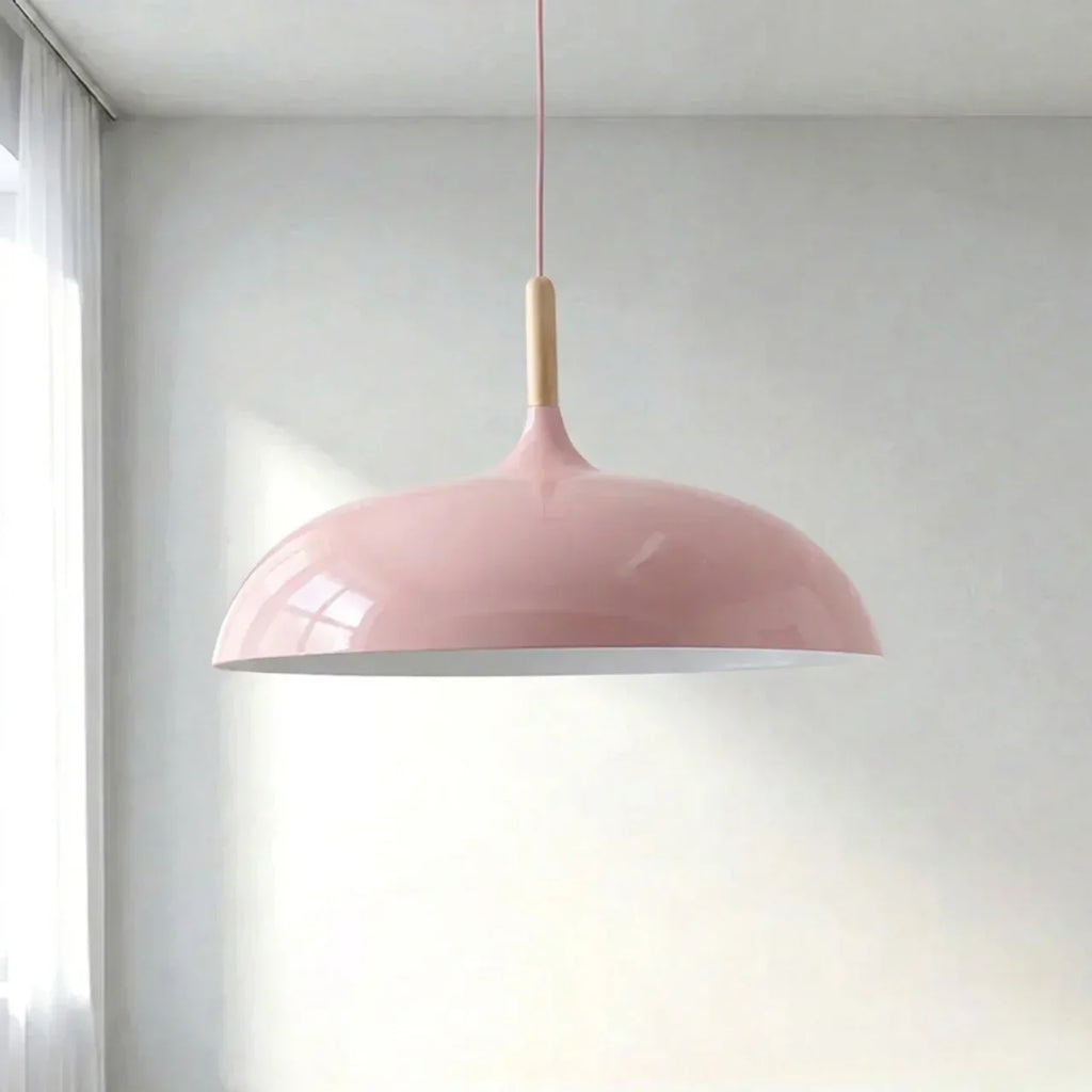 Pendant Light With Sculptural Shape Design In Metal And Wood | Rosalyssa