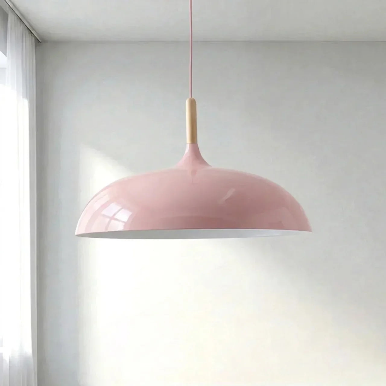 Pendant Light With Sculptural Shape Design In Metal And Wood | Rosalyssa