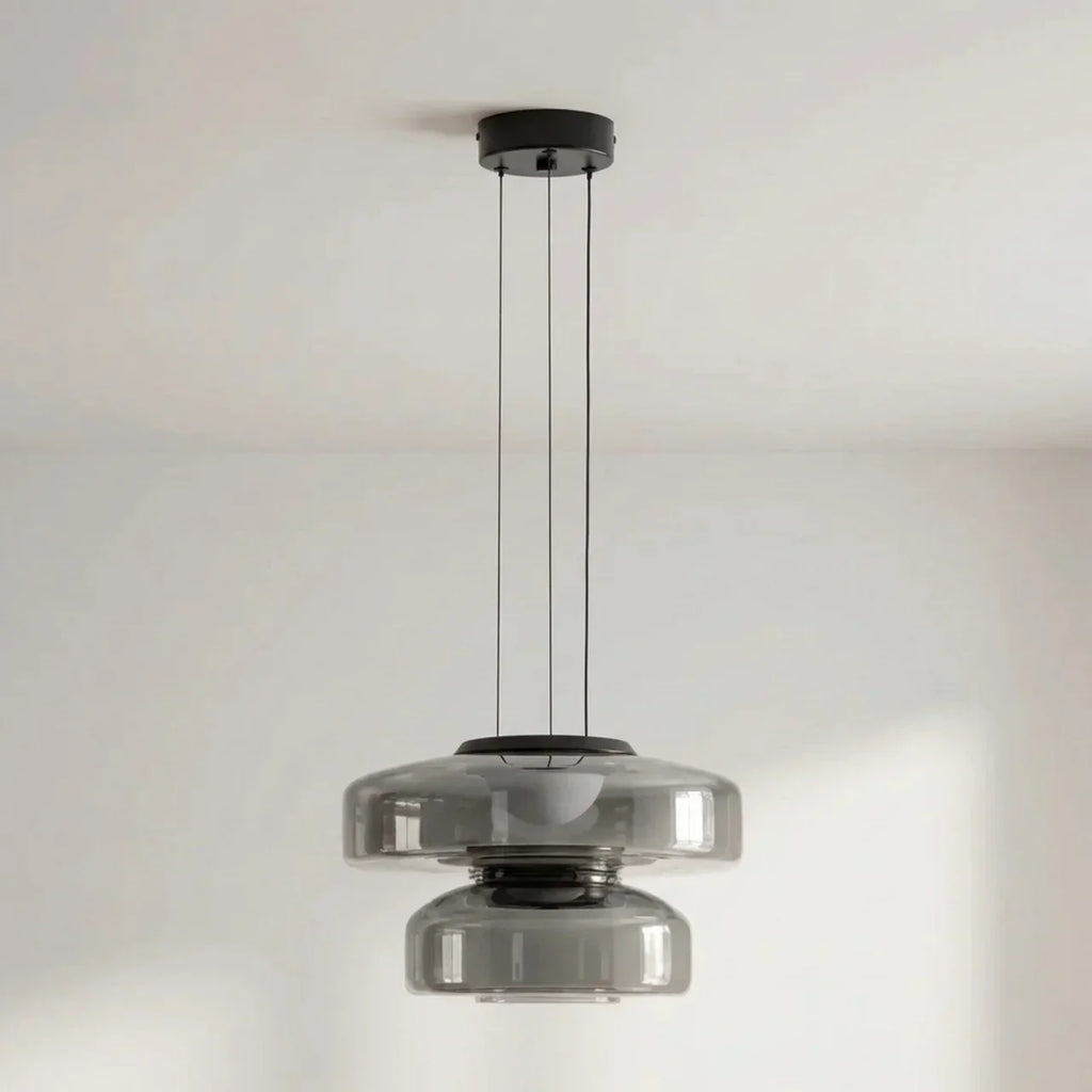 Tiered Glass Pendant Light With Integrated LED Bauhaus Style | Rosalyssa