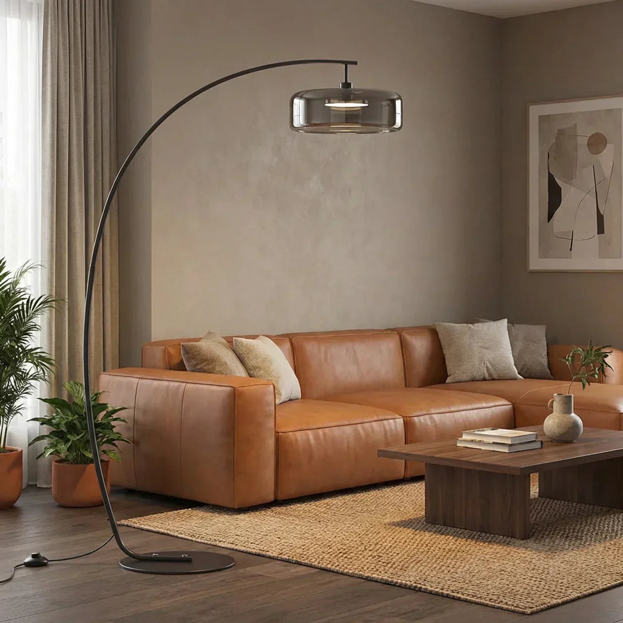 Arched Glass Floor Lamp For Modern Living Spaces And Ambience | Rosalyssa