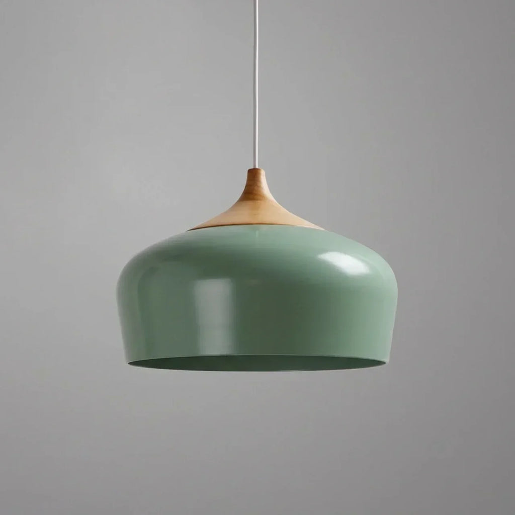 Pendant Light With Sculptural Shape Design In Metal And Wood | Rosalyssa