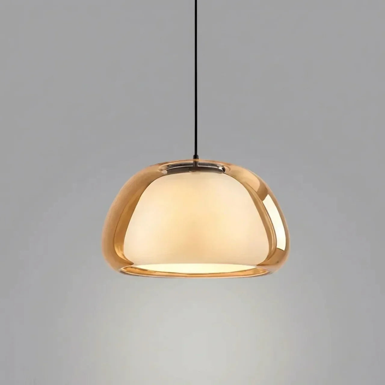 Oversized Glass Dome Ceiling Pendant Light with Tinted Shade | Rosalyssa