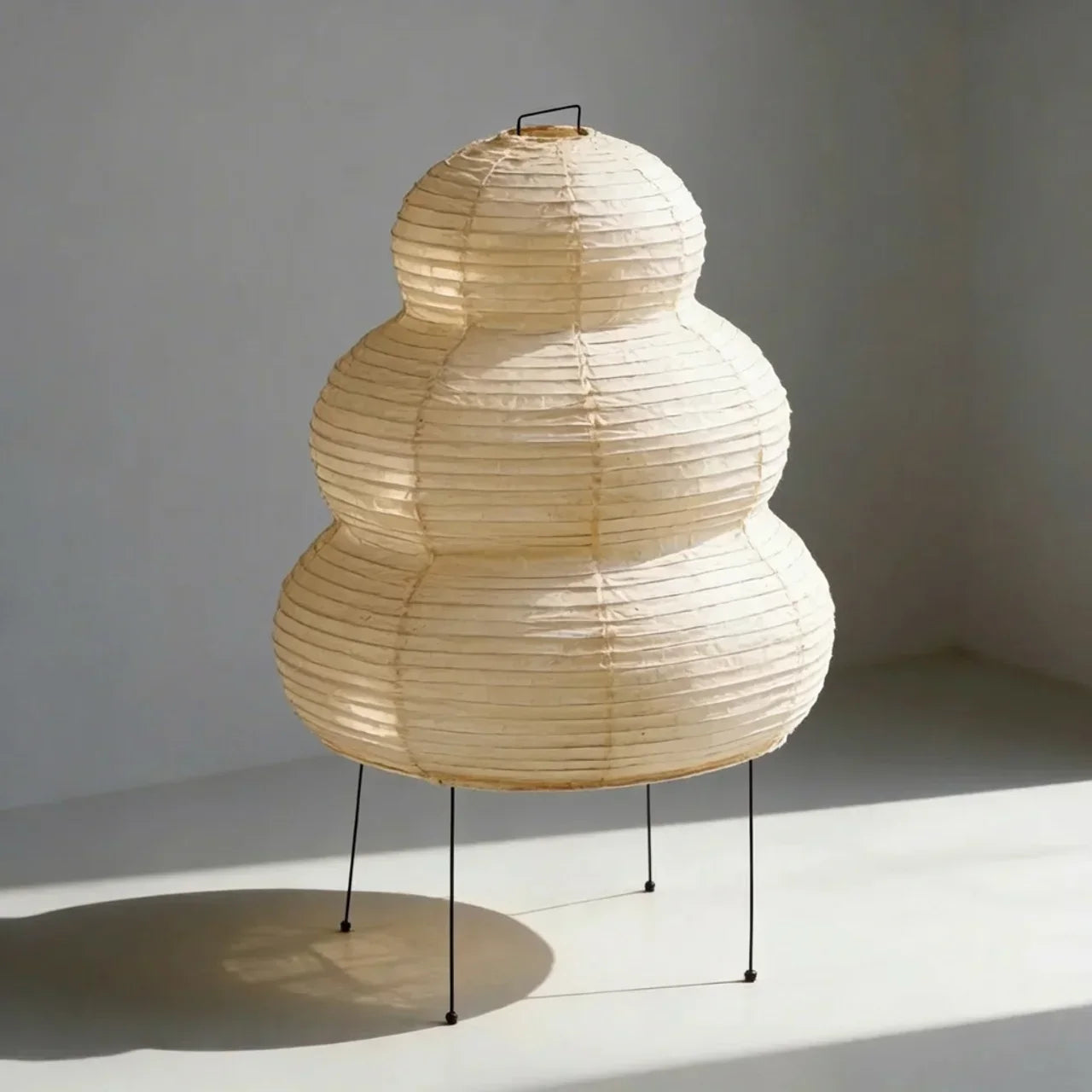 Rice Paper Floor Lamp With Layered Paper Shade | Rosalyssa