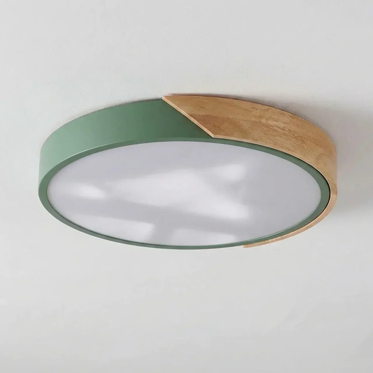 Round Wood Flush Mount LED Ceiling Light Design Fixture | Rosalyssa