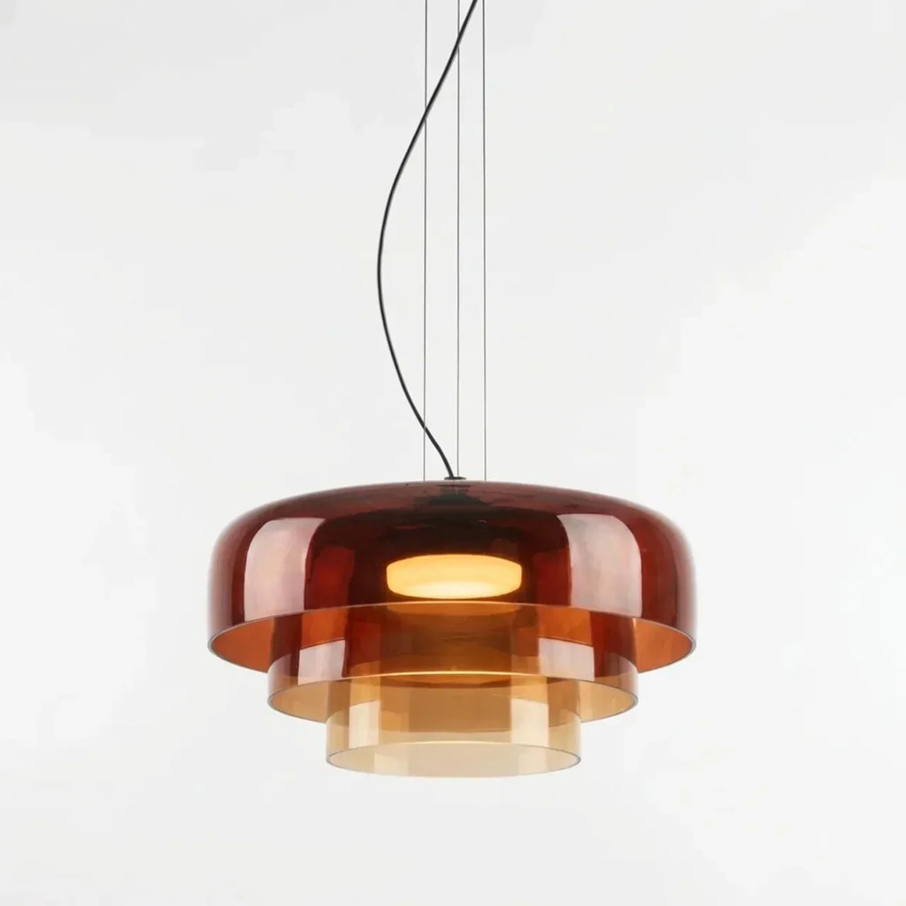 Tiered Coloured Glass Pendant Light In Bauhaus Style | Rosalyssa