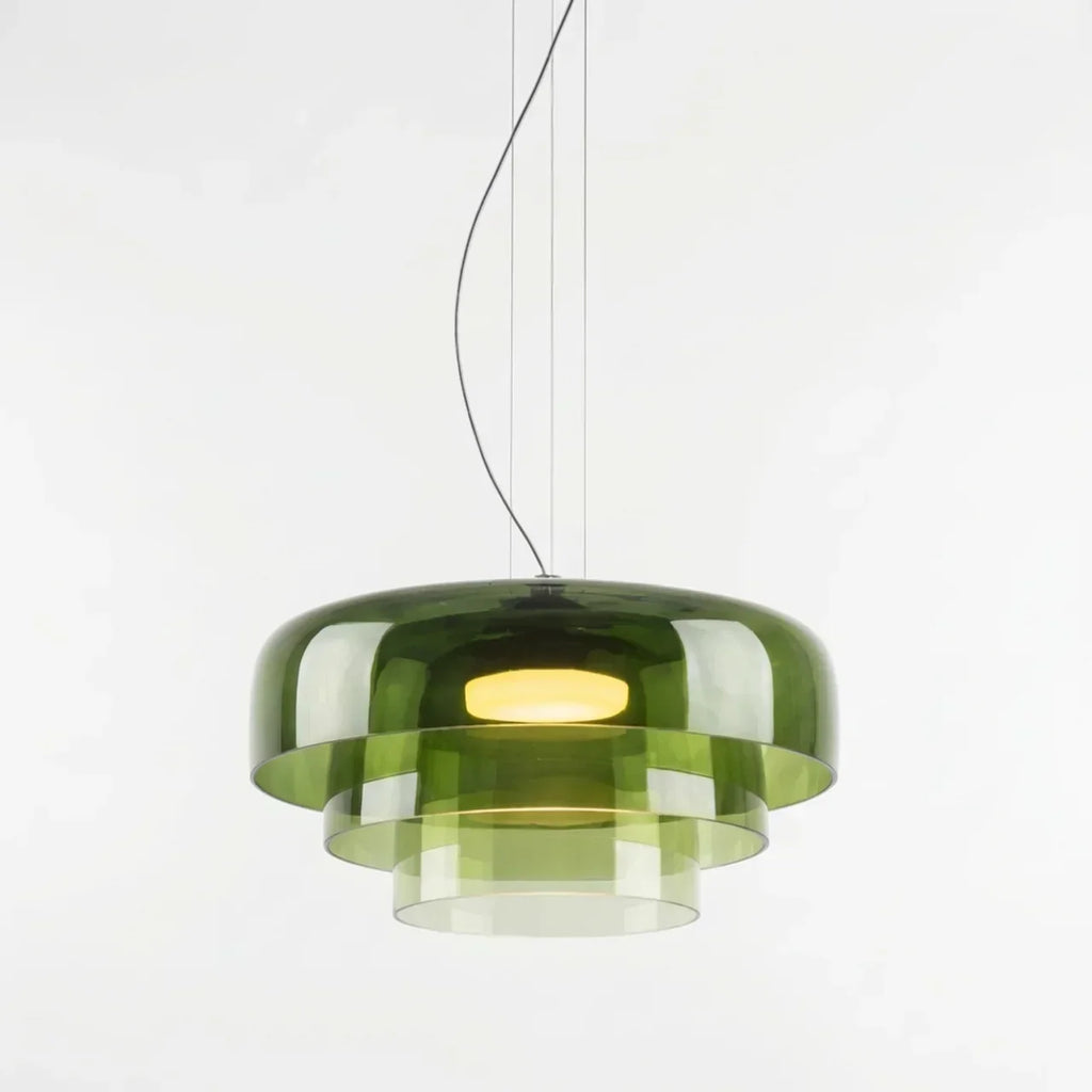 Tiered Coloured Glass Pendant Light In Bauhaus Style | Rosalyssa
