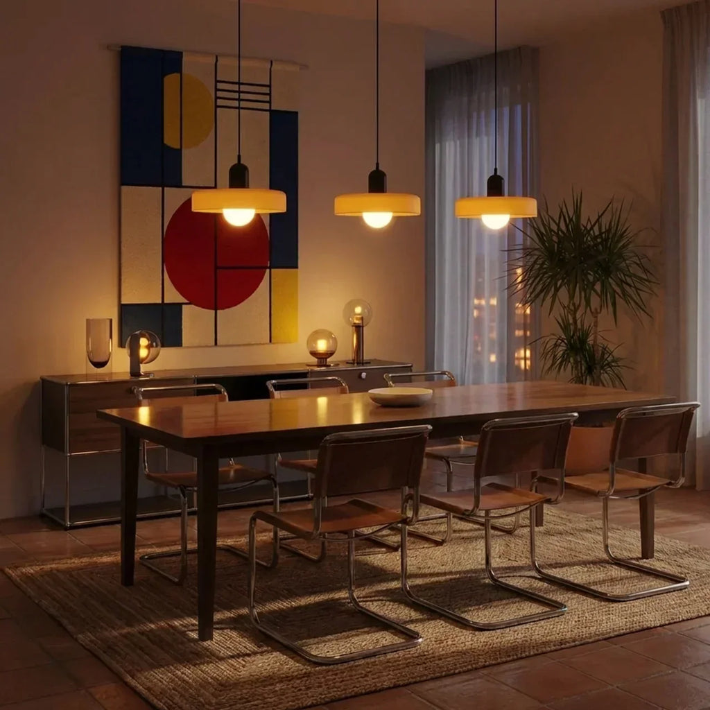 Coloured Glass Pendant Light In Bauhaus Style For Modern Interiors | Rosalyssa
