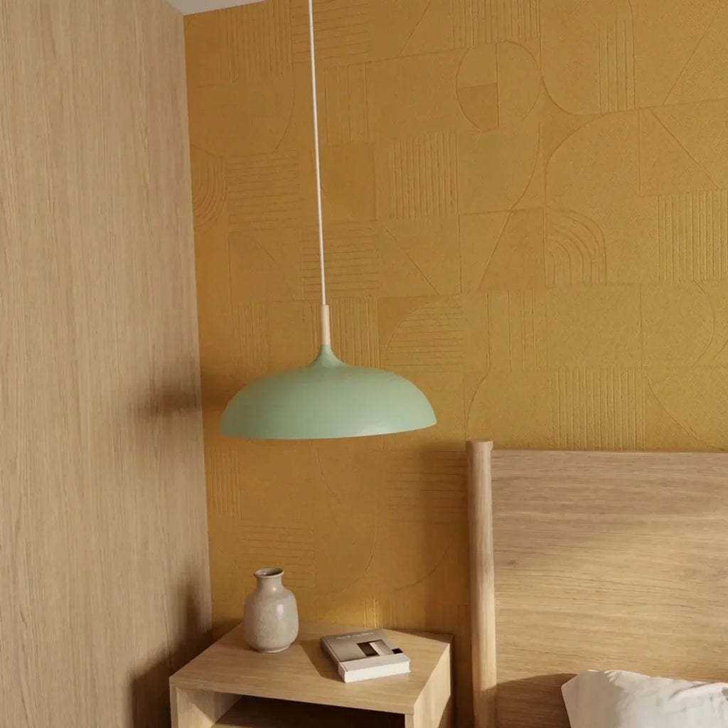 Pendant Light With Sculptural Shape Design In Metal And Wood | Rosalyssa