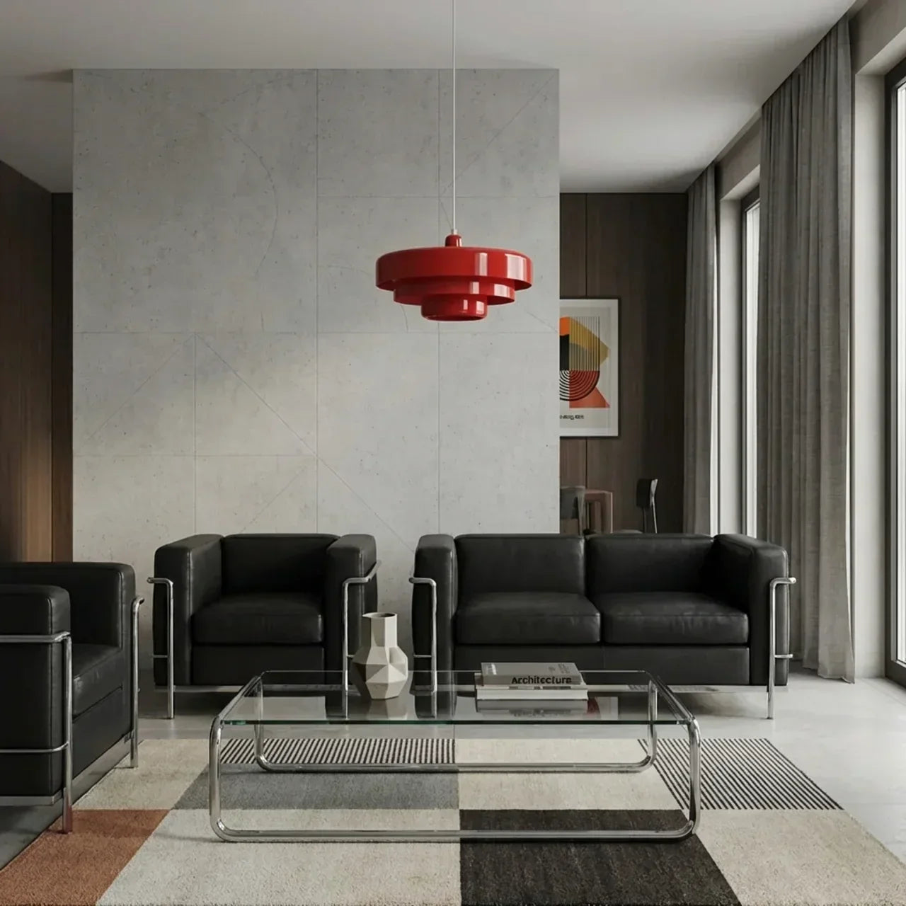 Lampada a sospensione in vetro a più livelli stile Bauhaus per montaggio a soffitto | Rosalyssa