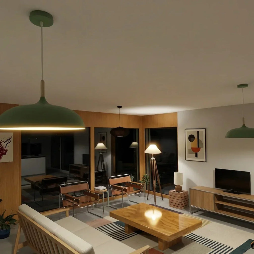 Pendant Light With Sculptural Shape Design In Metal And Wood | Rosalyssa